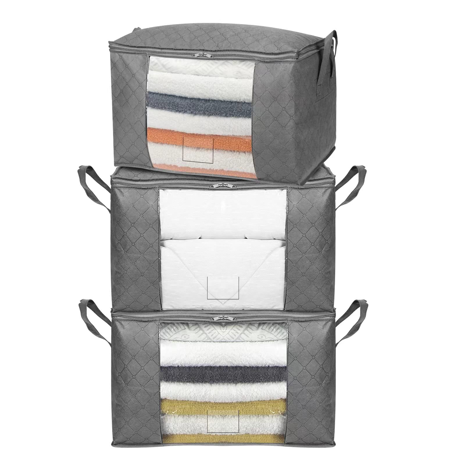 Amazon Basics Foldable Fabric Storage Organizer Bins with Handles (6-Pack)